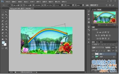 photoshop在图片上添加一个漂亮的彩虹效果