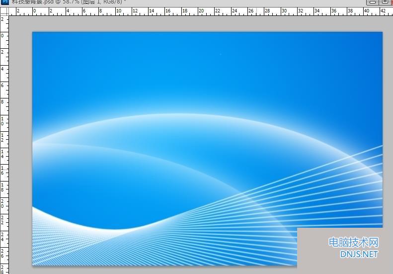设计蓝色科技光束线条背景图片的PS技巧